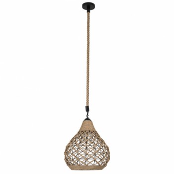Distribuidor - Lâmpadas Diversas | Colgantes Rustica | COLGANTE YUTE 1XE27 CUERDA REGX32X32 CM Ref: 120894415